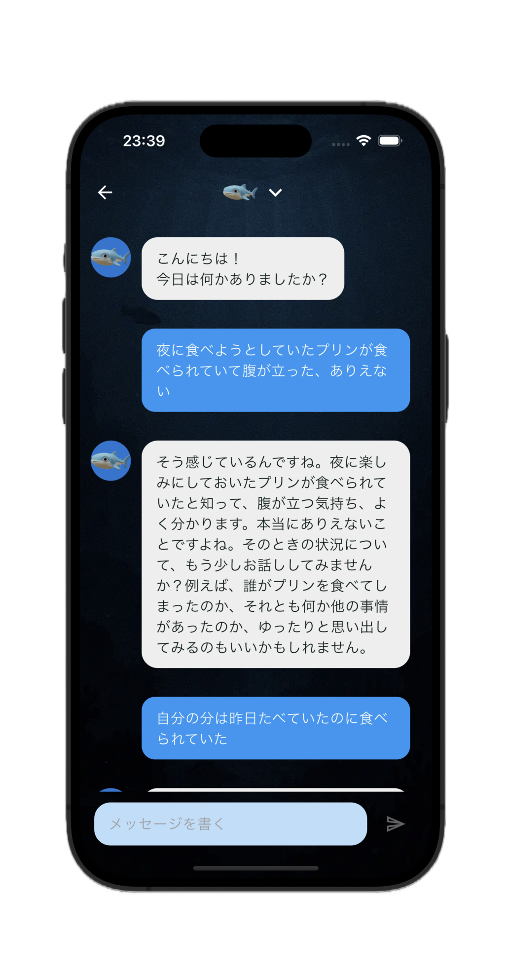 SEIJAKU.meの会話画面